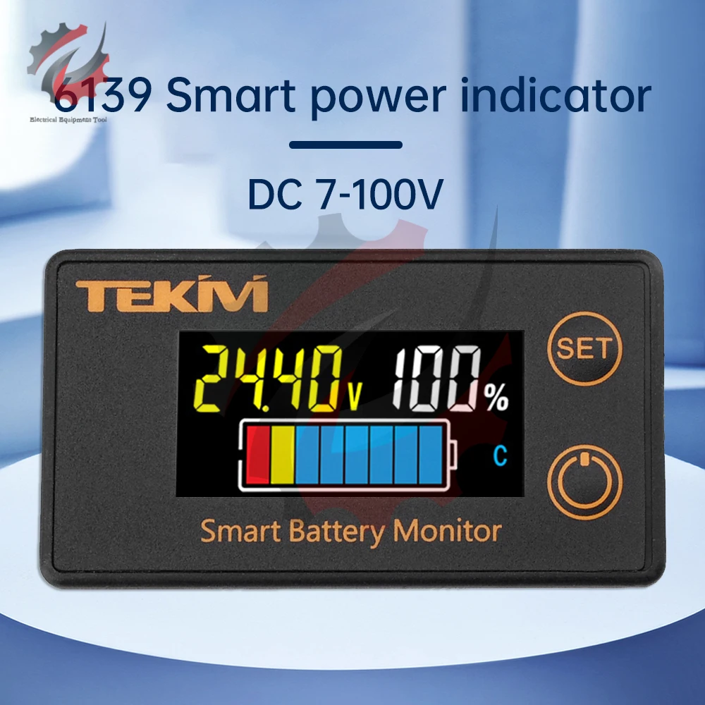 Waterproof Battery Level Indicator LCD Digital Battery Capacity Voltage Tester Acid / Li-Ion / Li-Fe Battery Universal DC 7-100V