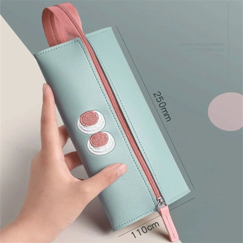 Personalized Zipper Handle Stationery Box Cute Simple Large Capacity Pencil Case Trendy Junior High School Stationery Supplies