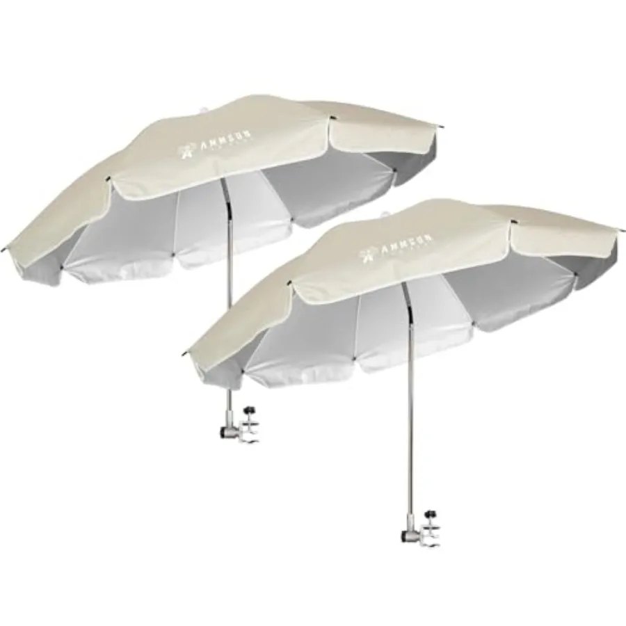 

Chair Umbrella with Universal Clamp Adjustable 47 inches and 360° Swivel and UPF 50+ Protection Portable Sun Umbrella, Secure C