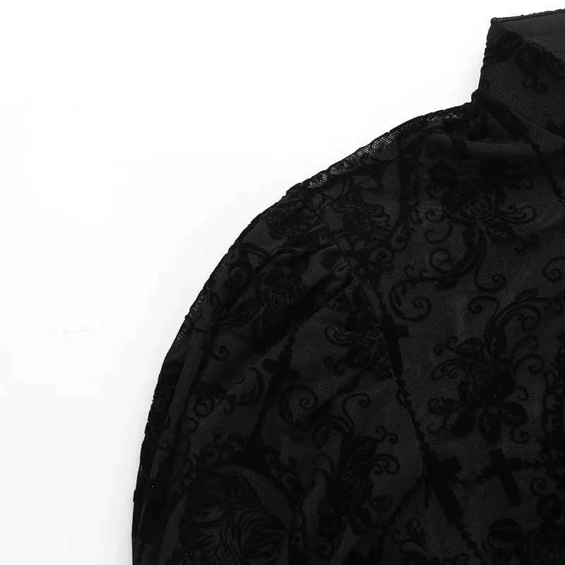 Elegante Harajuku Vrouwen Massaal Crop Vest Jassen Y2K Grunge Techwear Mall Gothic Kant See Through Bolero Tops Alt Partywear