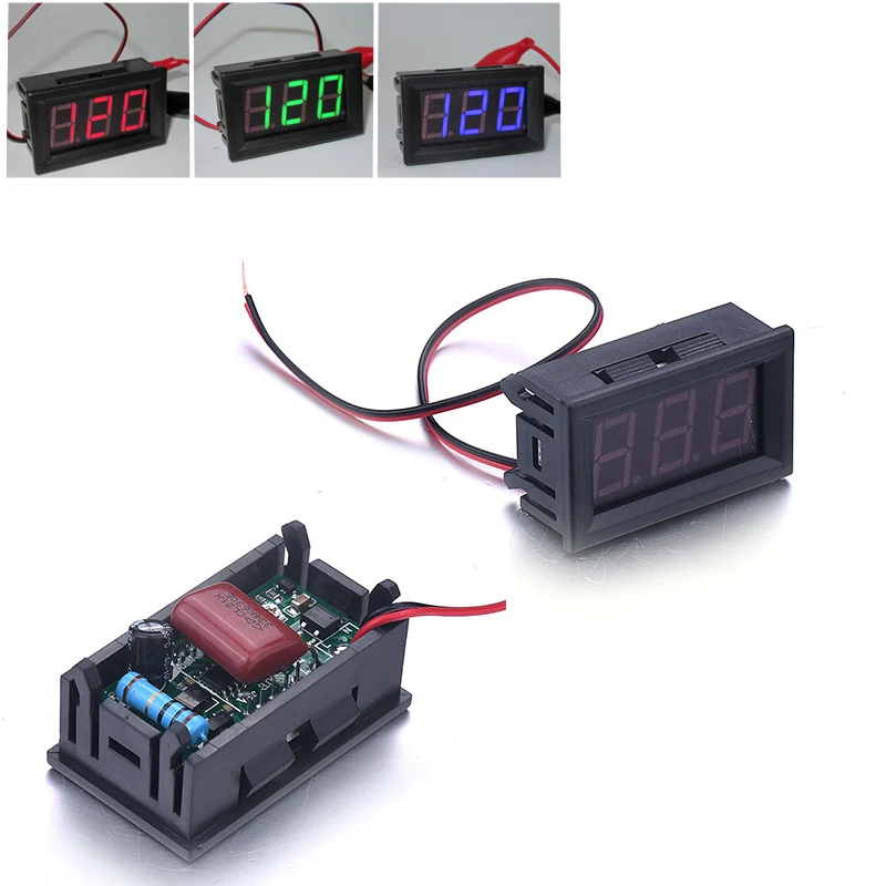 30-500V 0-600V 0.56\'\' Digital Voltmeter calibrate reading DC 3.5-30V DC 0-100V Red Green Blue LED display voltage meter