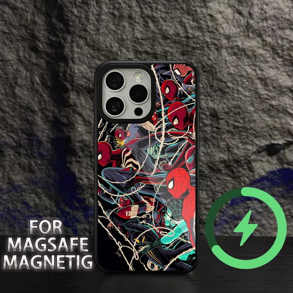 Disney Marvel Spider Verse  Phone Case For iPhone 15 14 13 12 11 Pro Max Plus Magsafe Magnetic Wireless Charging Cover