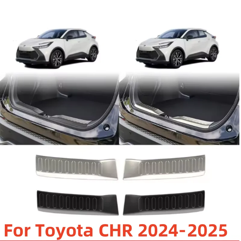 For Toyota CHR C-HR 2024 2025 stainless steel Built-in Rear Bumper Protector door Sill Trunk Tread Plate Trim Accessories