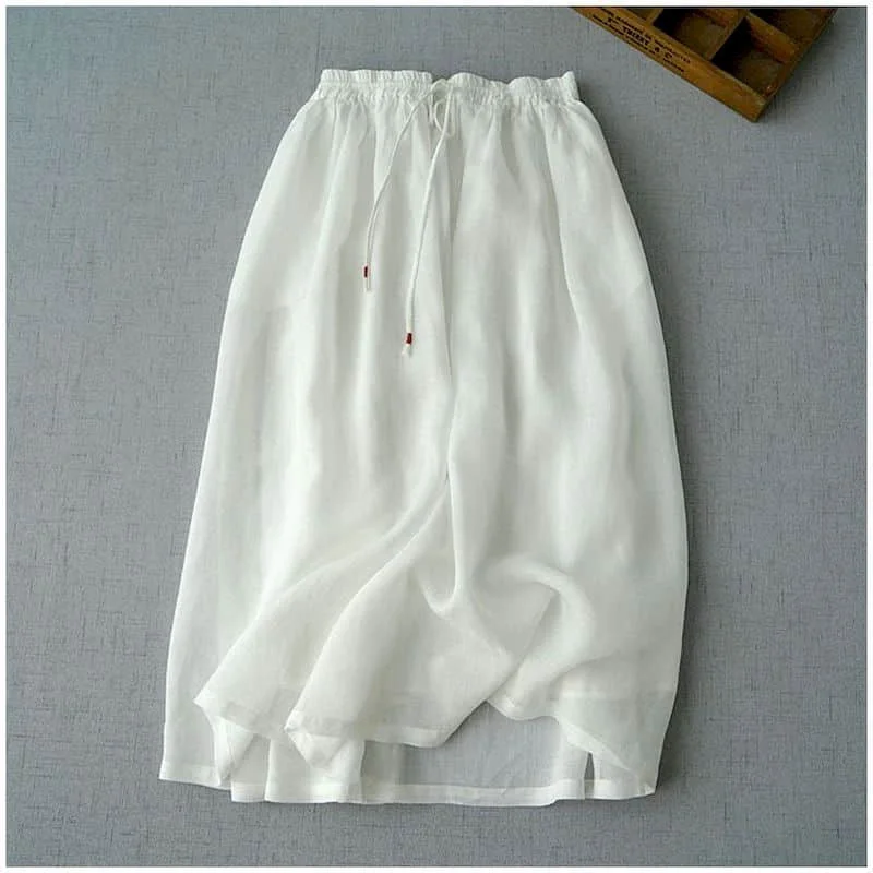 

Women's Autumn Skirts Casual Korean Style Loose Elastic Waisted A-line Mid-length Vintage Streetwear Versatile Clothing Trend