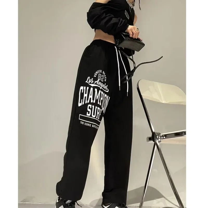 

Модные женские брюки с буквенным принтом, модные брюки для американских уличных танцев, весенне-летние универсальные брюки для детей