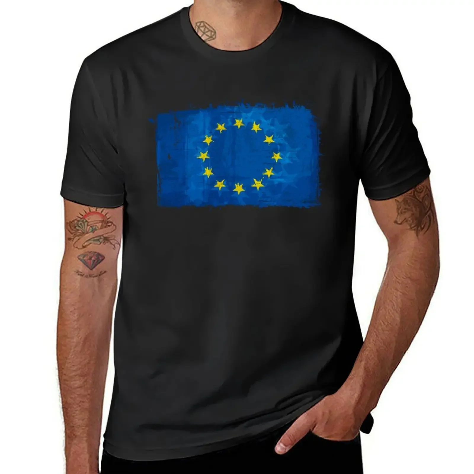 

Vintage Flag of the European Union - Europe - EU Official Flag T-Shirt vintage sports fans mens graphic t-shirts funny