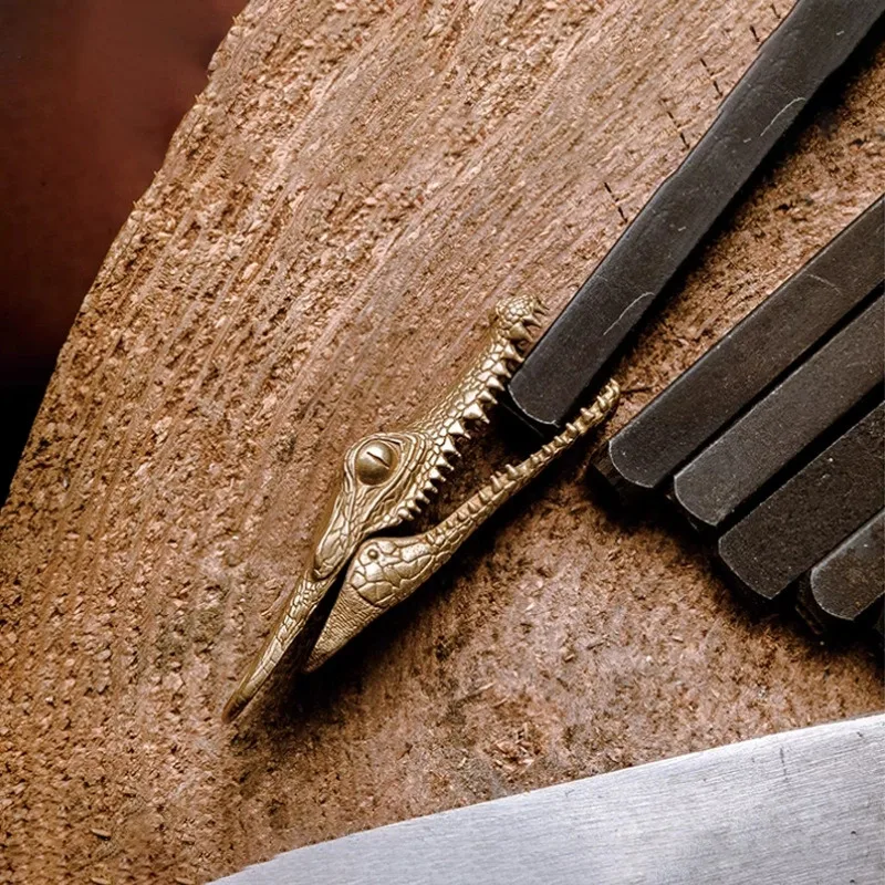 خمر جعل الحيوان القديم التمساح رئيس المفاتيح تمثال صغير التمساح المفاتيح مجلد اليد قلادة الهيب هوب الحرف الزخرفية #5