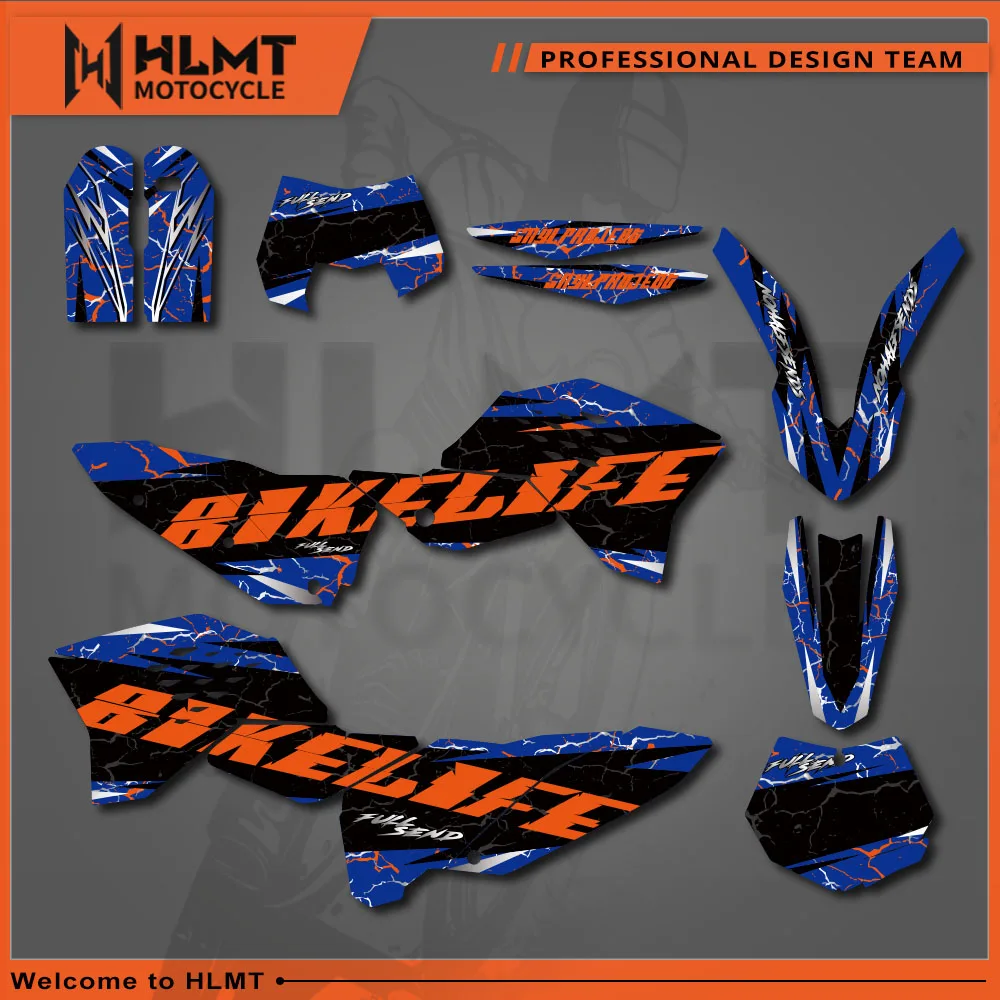 

Full Graphics Decals Stickers Motorcycle Background HLMT For KTM EXC EXC-F 125 250 300 450 530 2008 2009 2010 2011 Custom