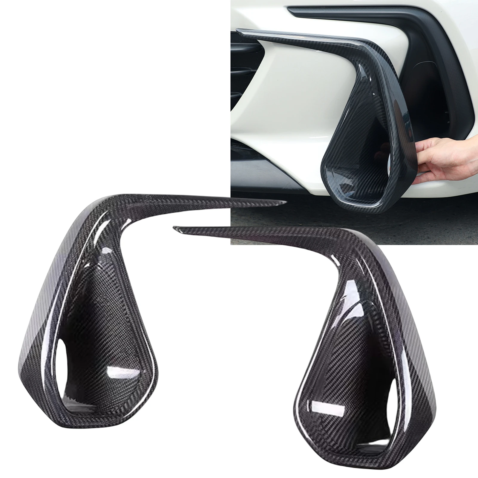 Pop For Subaru BRZ 2022-2023 Front Bumper Side Air Vent Outlet Cover Trim Real Carbon Fiber Fog Light Intake Frame Spoiler Split