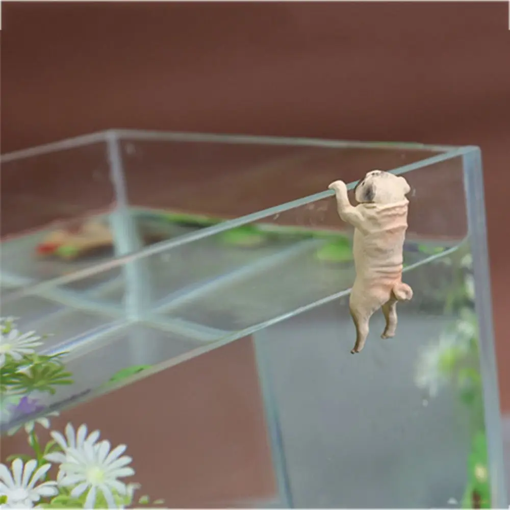

Durable Fall Resistance Fish Tank Dog Ornament Delicate Small Dog Miniatures Cartoon PVC Aquarium