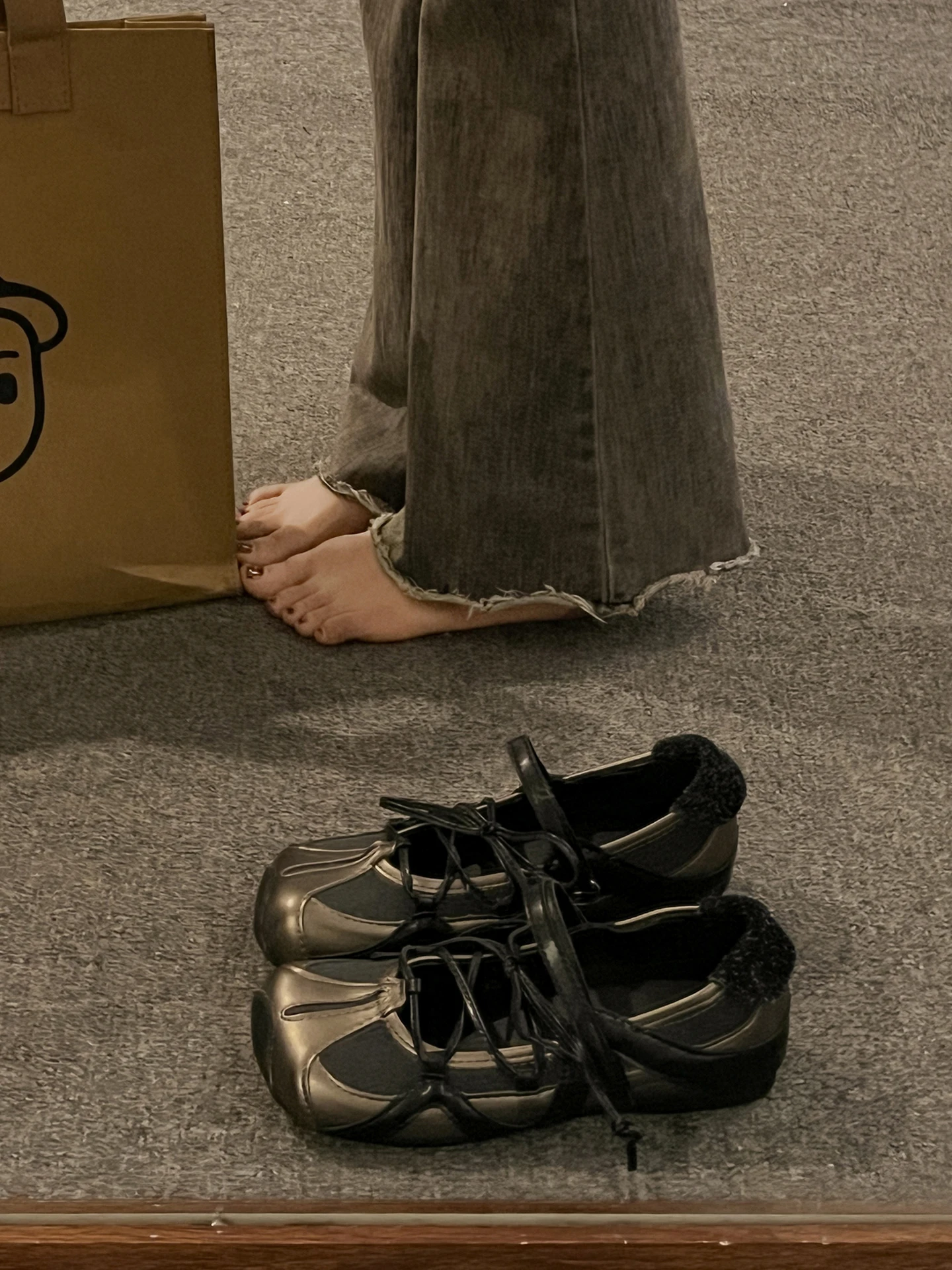 レトロ厚底バレエタイデキンシューズ-レディース-2026年新作-夏-多用途-背が高くなる-カジュアルスポーツシューズ-ラウンドトゥ