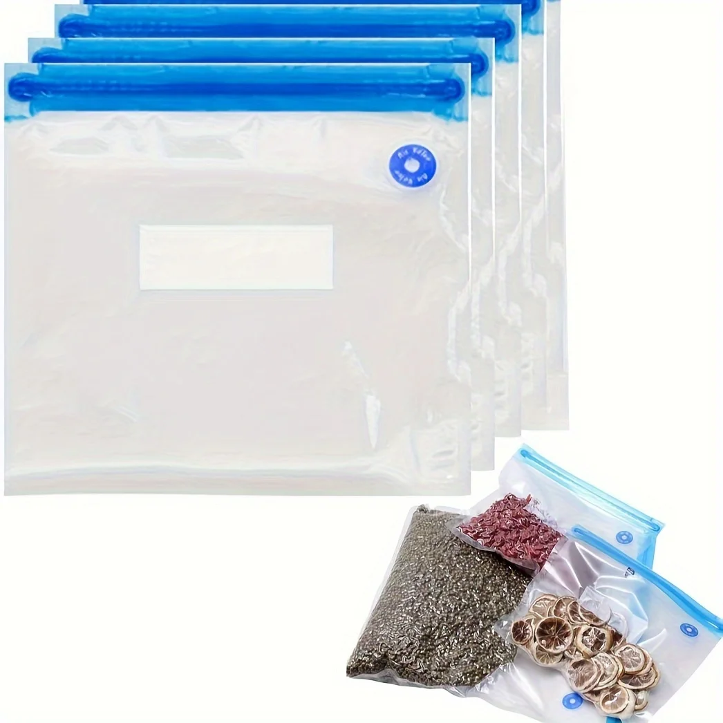 Fresh-keeping Vacuum Sealer Bags For Food Storage - Reusable Zipper Bags With Air Valve Pump For Sealing Vegetables, Meat