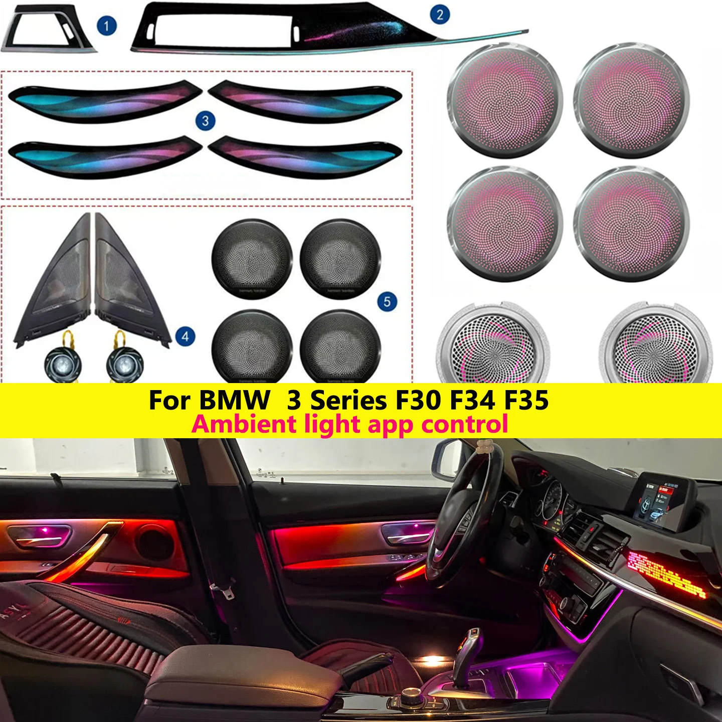 Led Interior Ambient Light - Autowellus Galaxy Style LED Ambient Light