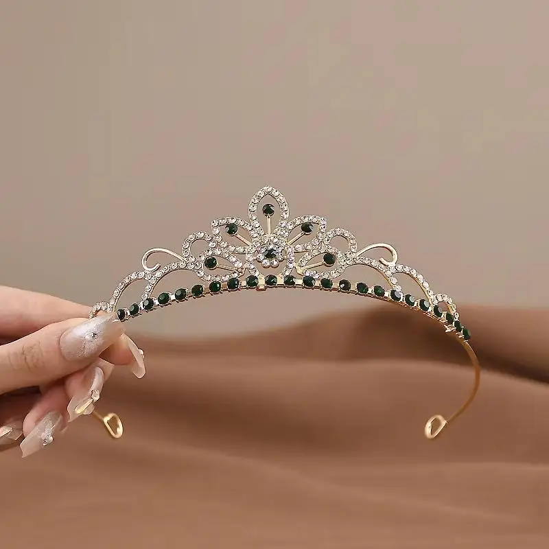 Mädchen-Prinzessinnen-Tiara mit Strass und funkelnden Kristallen für Geburtstage, Hochzeiten und Blumenmädchen-Veranstaltungen – Detail 7