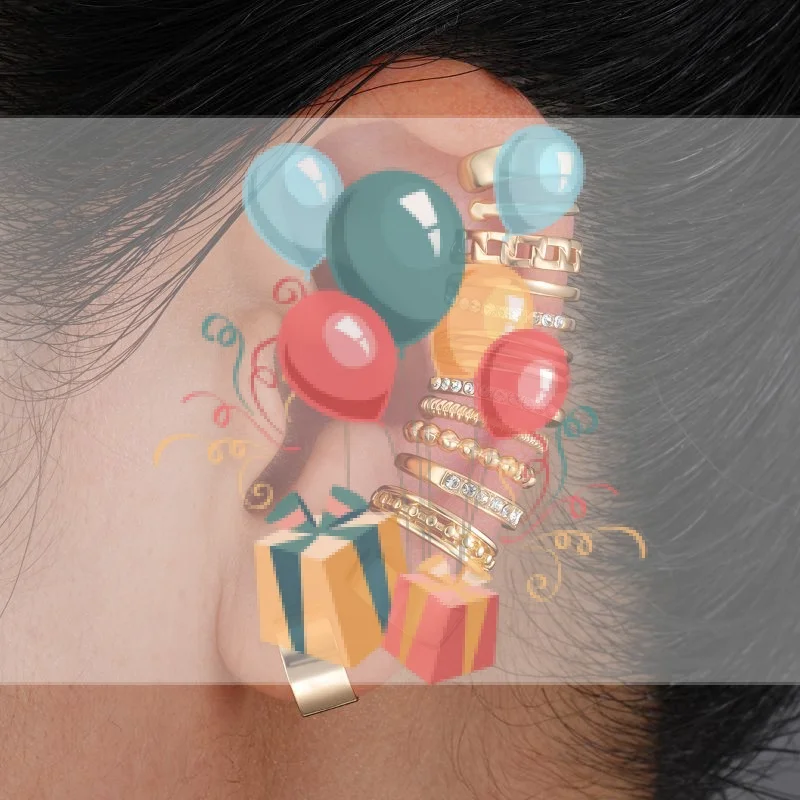 Gold Ear Cuff Set 3/4/5/7/12Pcs No Piercing CZ Zircon Clip Earrings for Women Fashion Jewelry Gift