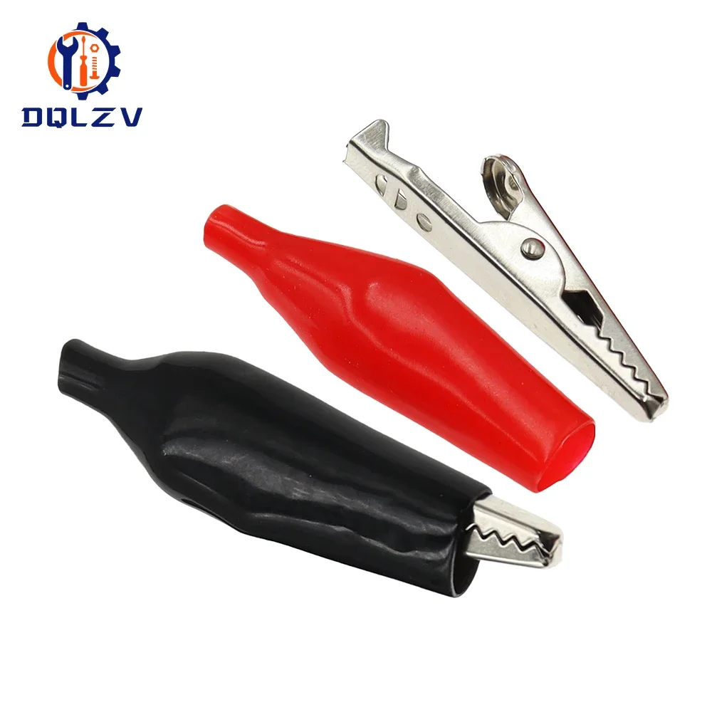 20PCS 28MM 35MM 45MM Metal Alligator Clip Crocodile Electrical Clamp Testing Probe Meter Black Red Plastic DIY Car Auto Battery