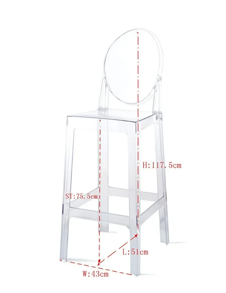 

INS transparent bar chair, personalized and fashionable home high chair, outdoor acrylic backrest chair, simple crystal bar chai