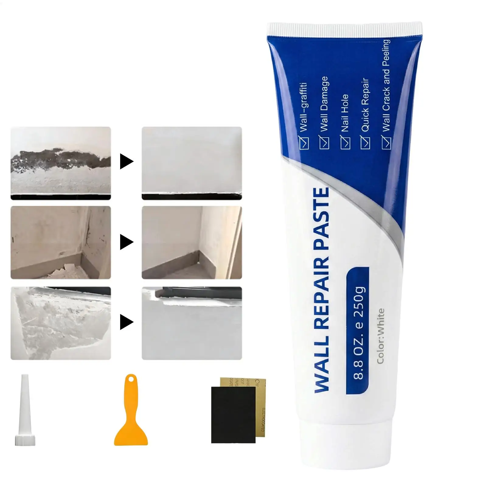 pasta-de-reparacao-de-paredes-kit-de-reparacao-de-fissuras-em-drywall-massa-de-secagem-rapida-espatula-lixa-composto-para-reparacao-de-furos-ferramenta-diy-para-casa