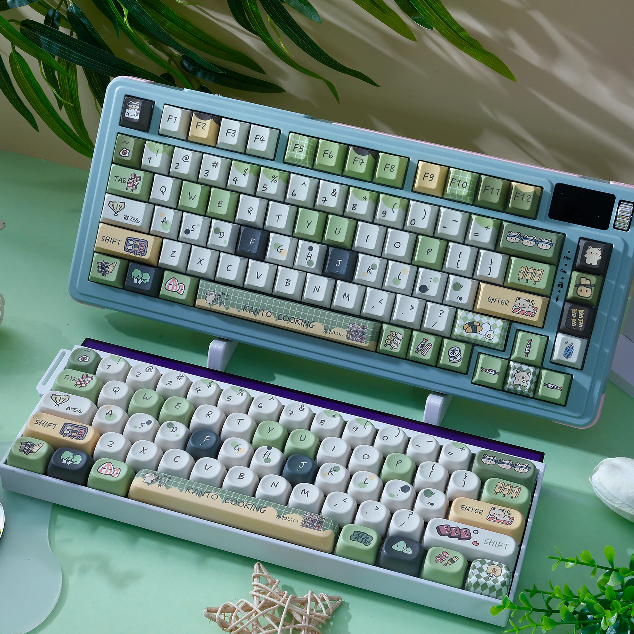 120 Key Caps OdenTheme Keys Cute Gift Keycaps PBT Cherry Profile Keycap for ANSI Mechanical Keyboard Made68 Mad68 Wooting 60