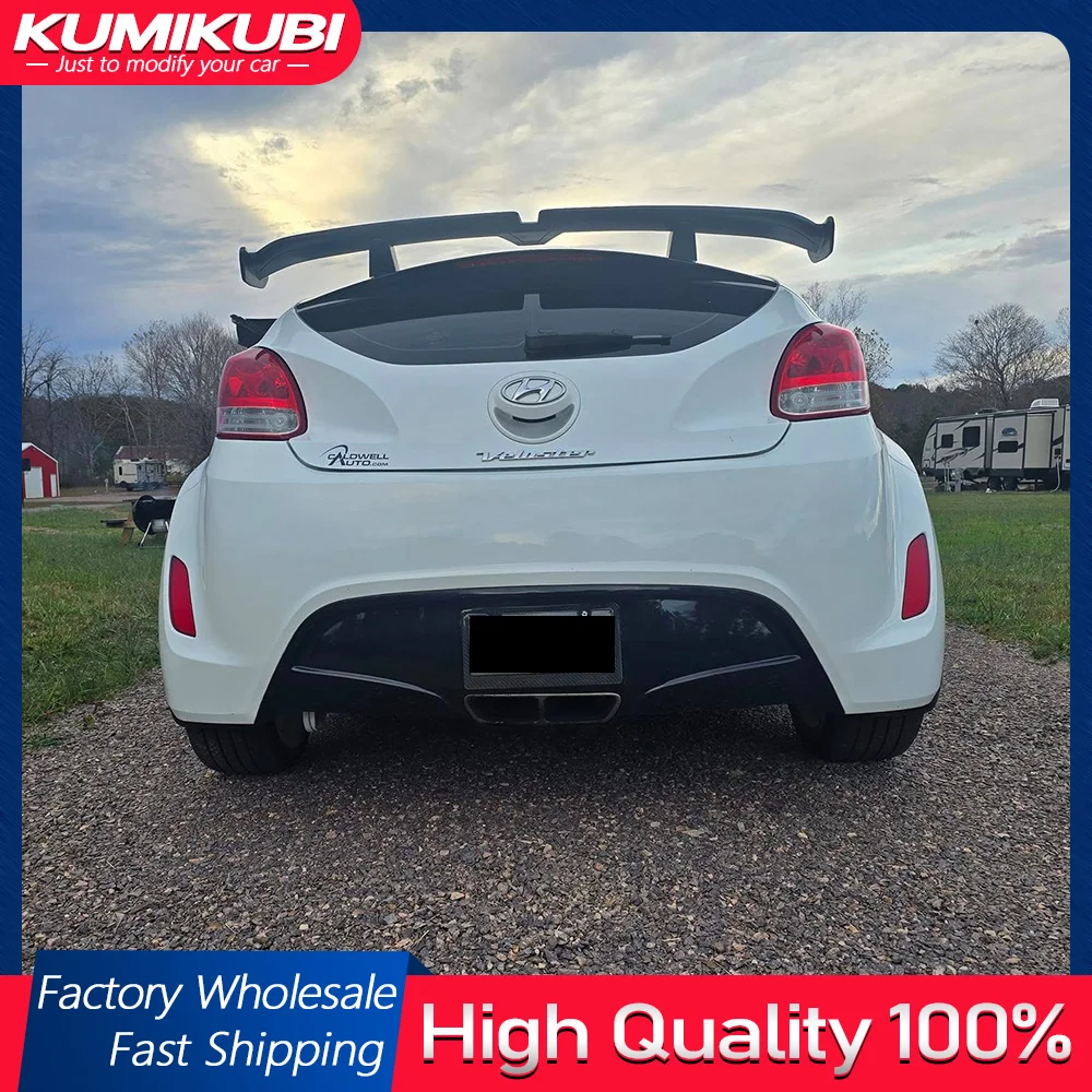 

Fits Hyundai Veloster Rear Trunk Spoiler Wing 2012 - 2020 Type H Carbon Surface ABS Material Tail Roof Spoiler