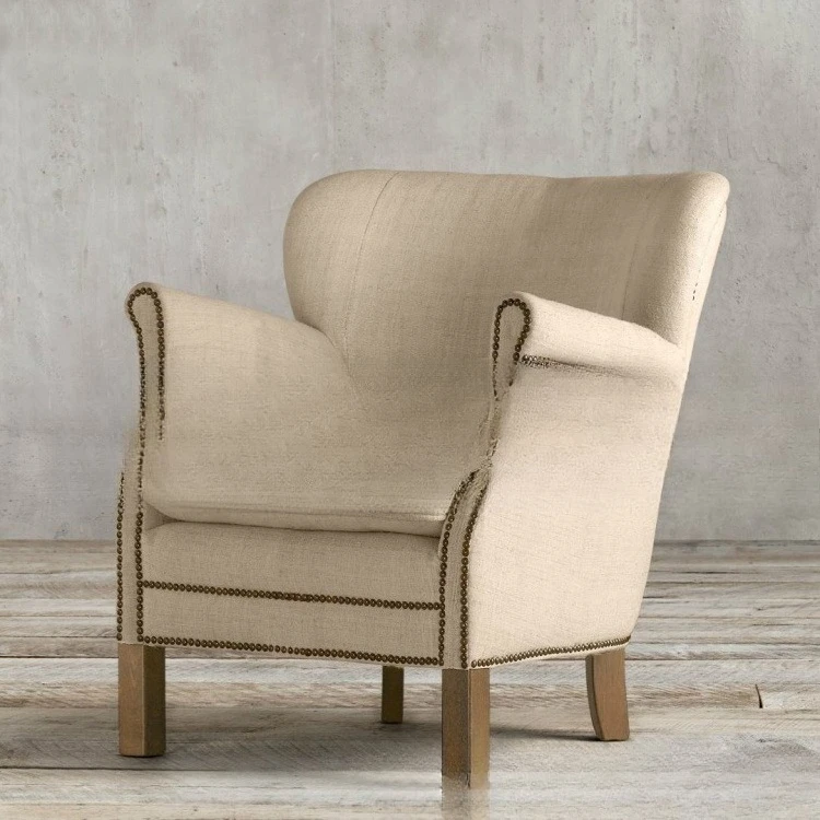 

Single sofa custom furniture living room retro old fabric
