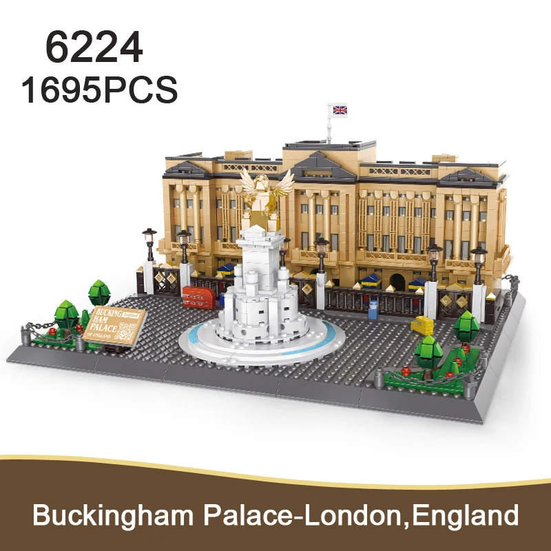 

Famous Architecture England Buckingham Palace 1695PCS Puzzle Building Block Set MOC Bricks Kid's Educational Toy 6224