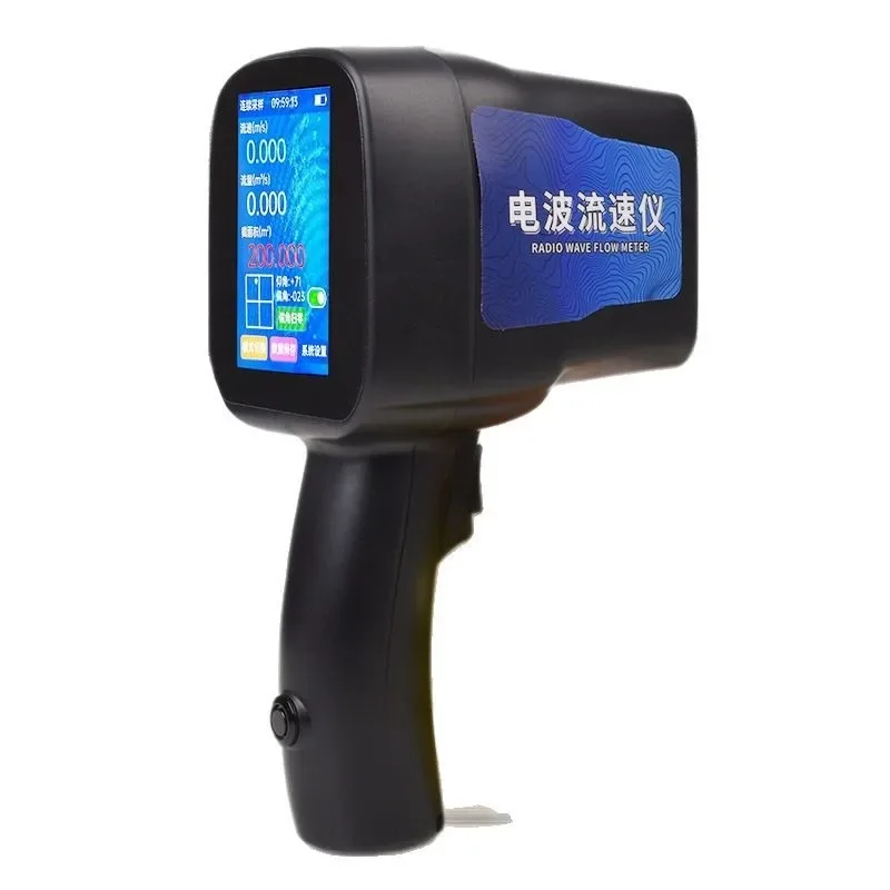 Portable radio wave flow meter, water level measurement detector, handheld flow meter