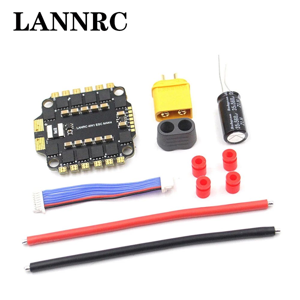 

LANNRC BLHELI_S 45A / 60A 4IN1 Brushless ESC 3-6S Support DShot300-600/Multishot/Oneshot/PMW 30.5*30.5mm for RC FPV Racing Drone