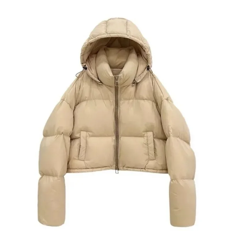 2024 Winter New Kendou Style Design Cotton Jacket with Thick Hooded Short Korean Version Loose Parkas Female Clothing