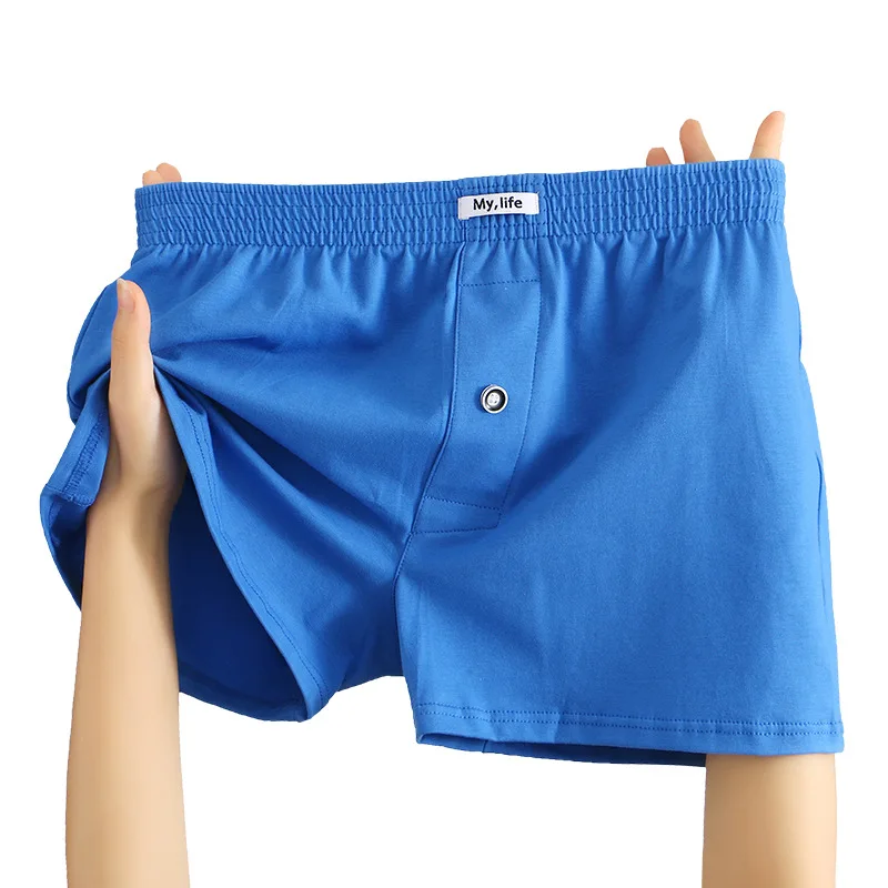Mens Underwear Loose Breathable Men's Panties Cotton Solid Color Boxer Shorts Arrow Pants Homewear Soft Man Sleepwear Underpants