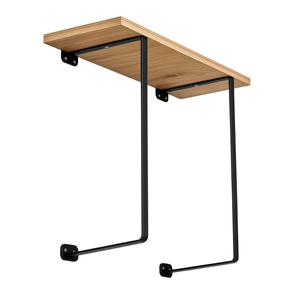 Wall Mount Towel Rack with Integrated Shelf for Towel Folding and Bottle Placement Solid and Cement Wall Mount