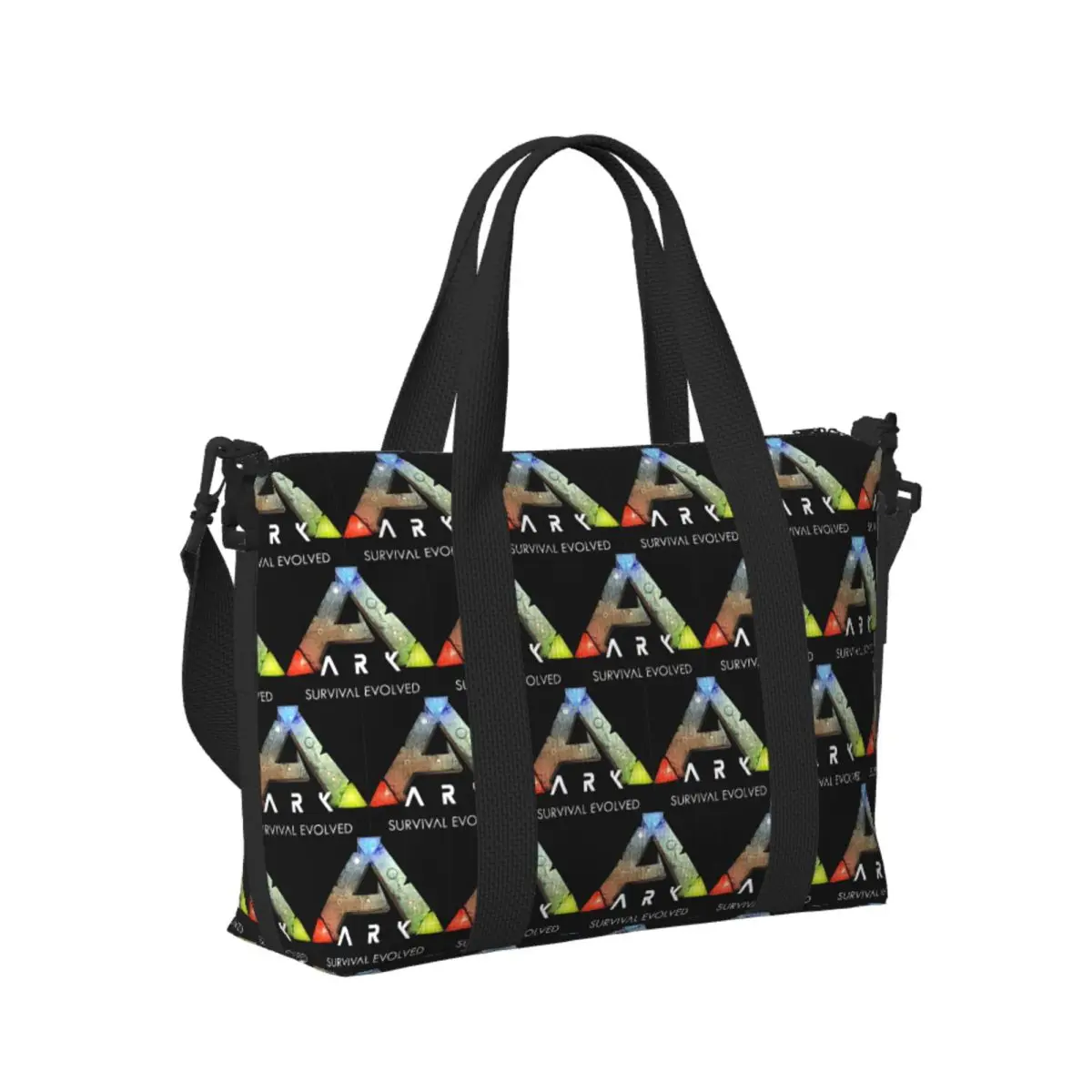 

Custom Ark Survival Evolved ( Black ) Beach Travel Bag Large Capacity Tote Bags for Gym Yoga Women Shopping Duffle Shoulder Bag