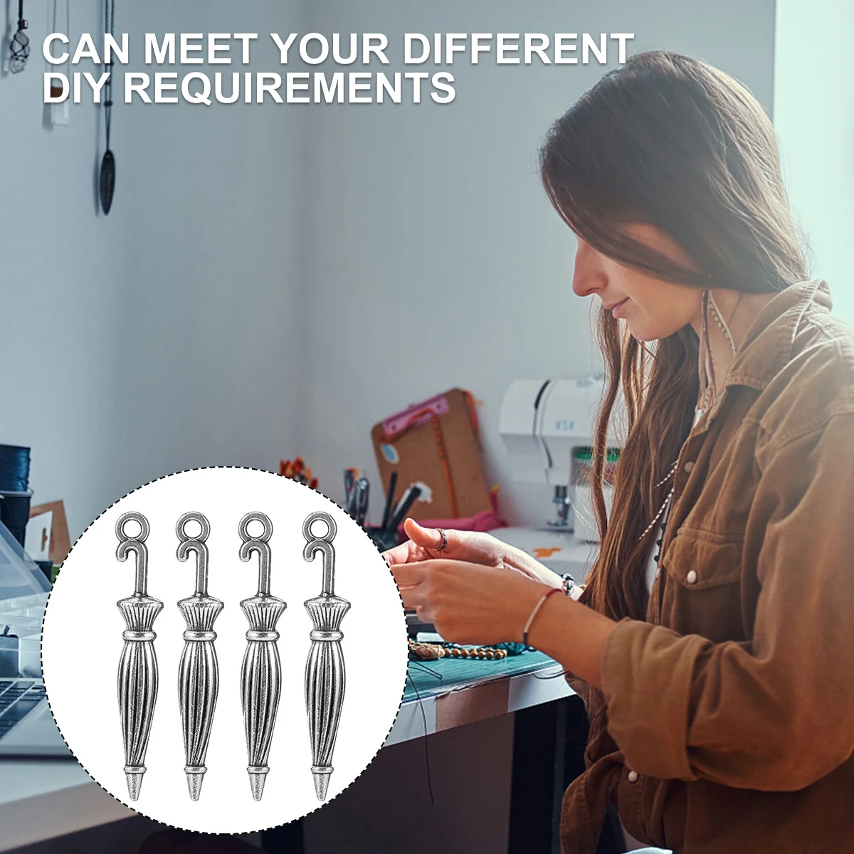 

50Pcs Vintage Style Alloy Umbrella Pendant Charms for DIY Jewelry Making Creative Necklace Bracelets Umbrella Pendant Charms