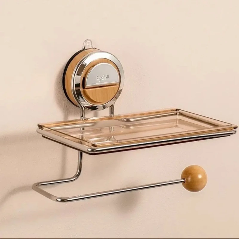 

Держатель для туалетной бумаги из нержавеющей стали на присоске, настенный диспенсер для рулонов и стеллаж для хранения, подходит для ванной комнаты