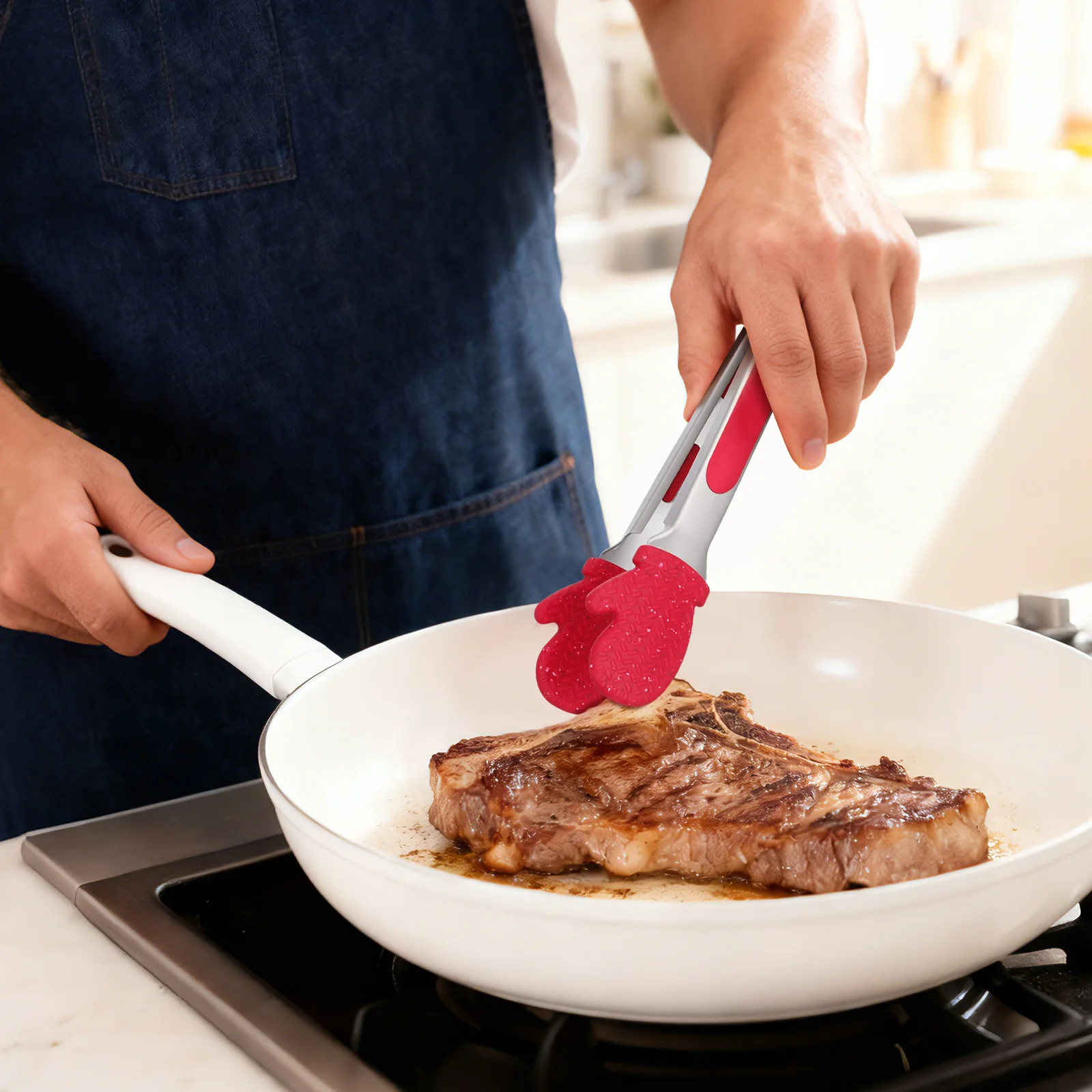 

1pc Christmas Food Tong Stainless Steel Clip Tool For Bread Steak Barbecue Multipurpose Kitchen Tongs Cooking Utensil Kitchen