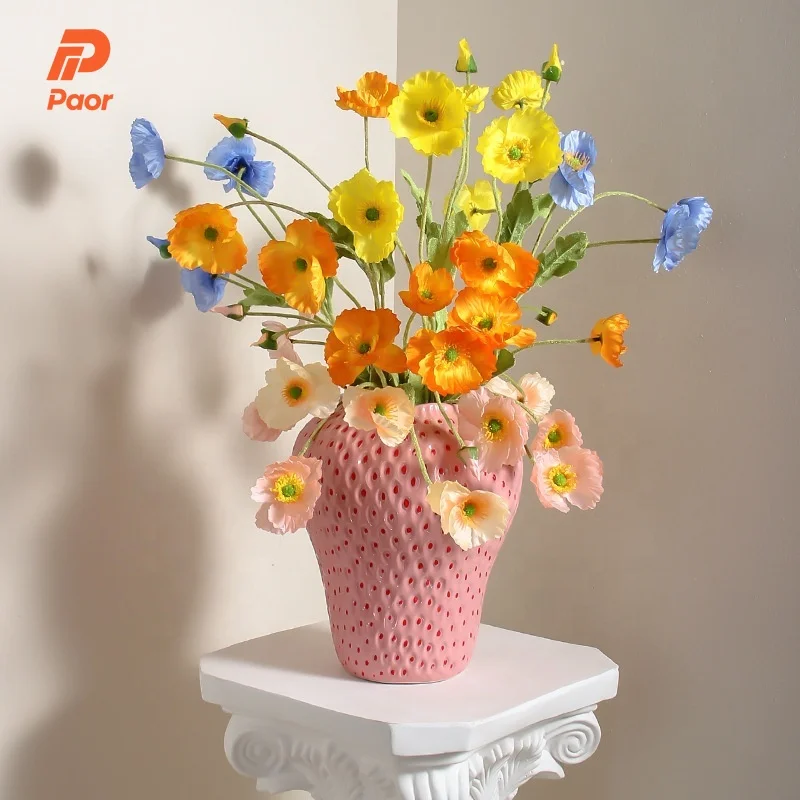Strawberry Shaped Planter Pot For Girls Unique Ceramic Fruit Vases Strawberry Vase