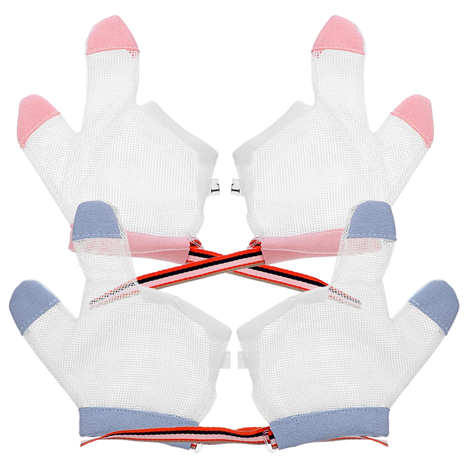 

2 Pairs Ring Biting Gloves Kids Baby Sucking Finger Guard for Stop Stopper Child