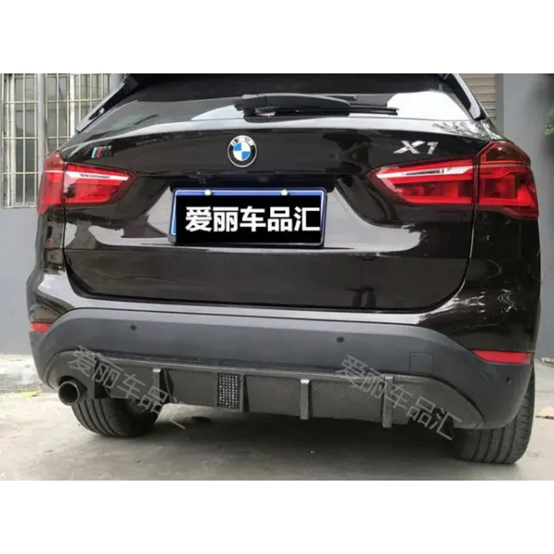 For BMW F48 F49 X1 2016 2017 2018 2019 2020 Real Carbon Fiber Rear Bumper Lip Diffuser   Body Kit