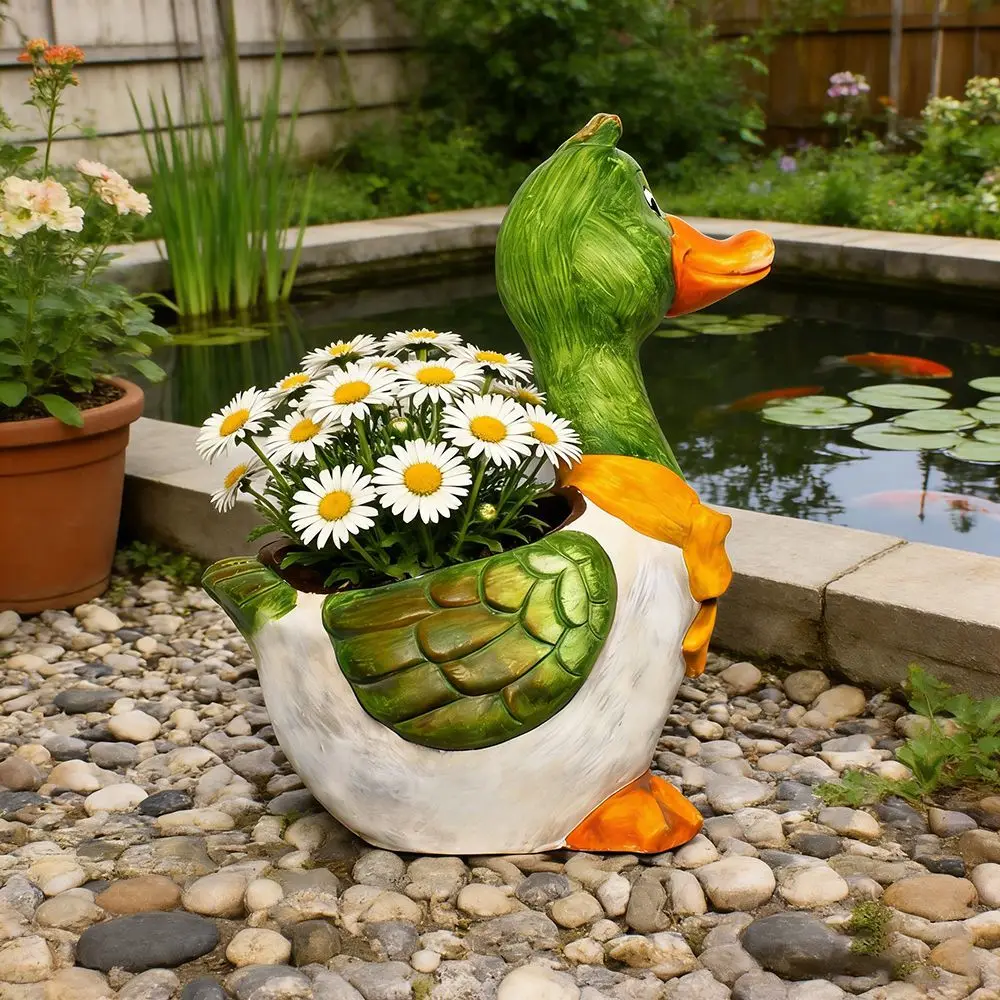 Cartoon duck outdoor animal planter - perfect for villa gardens and courtyards