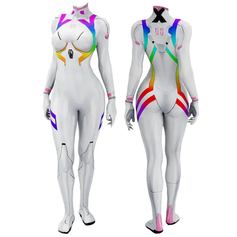 CyEVA 02 Woman Cosplay Costume Superhero Female Girls Bodysuit  Catsuit 3D Printed Rainbow Spandex Zentai Outfit Halloween Costu view 5