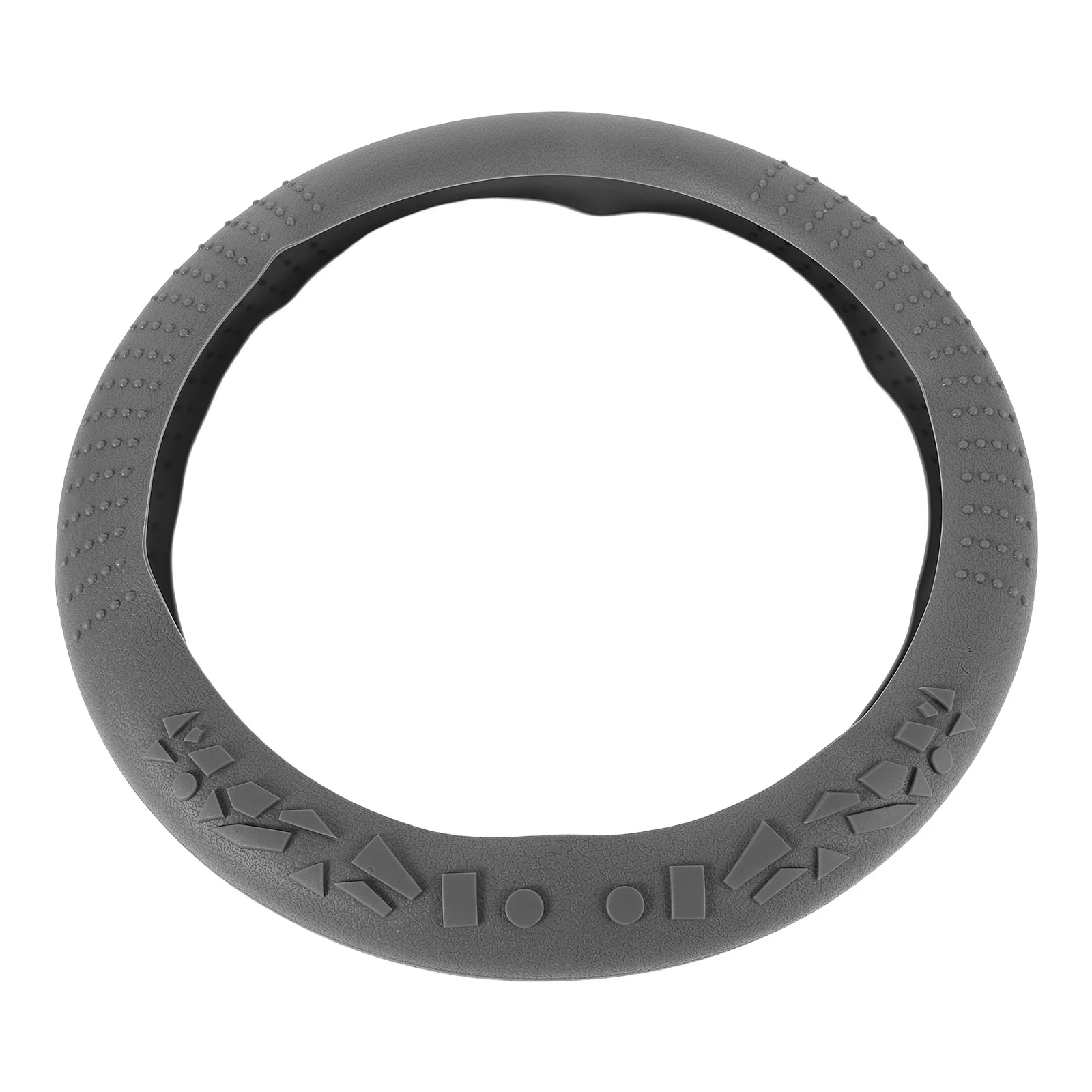

Silicone Steering Wheel Cover Universal Fit Geometric Pattern Non-Slip D-Shape Anti-Skid Grip Protector for Cars Boats Golf
