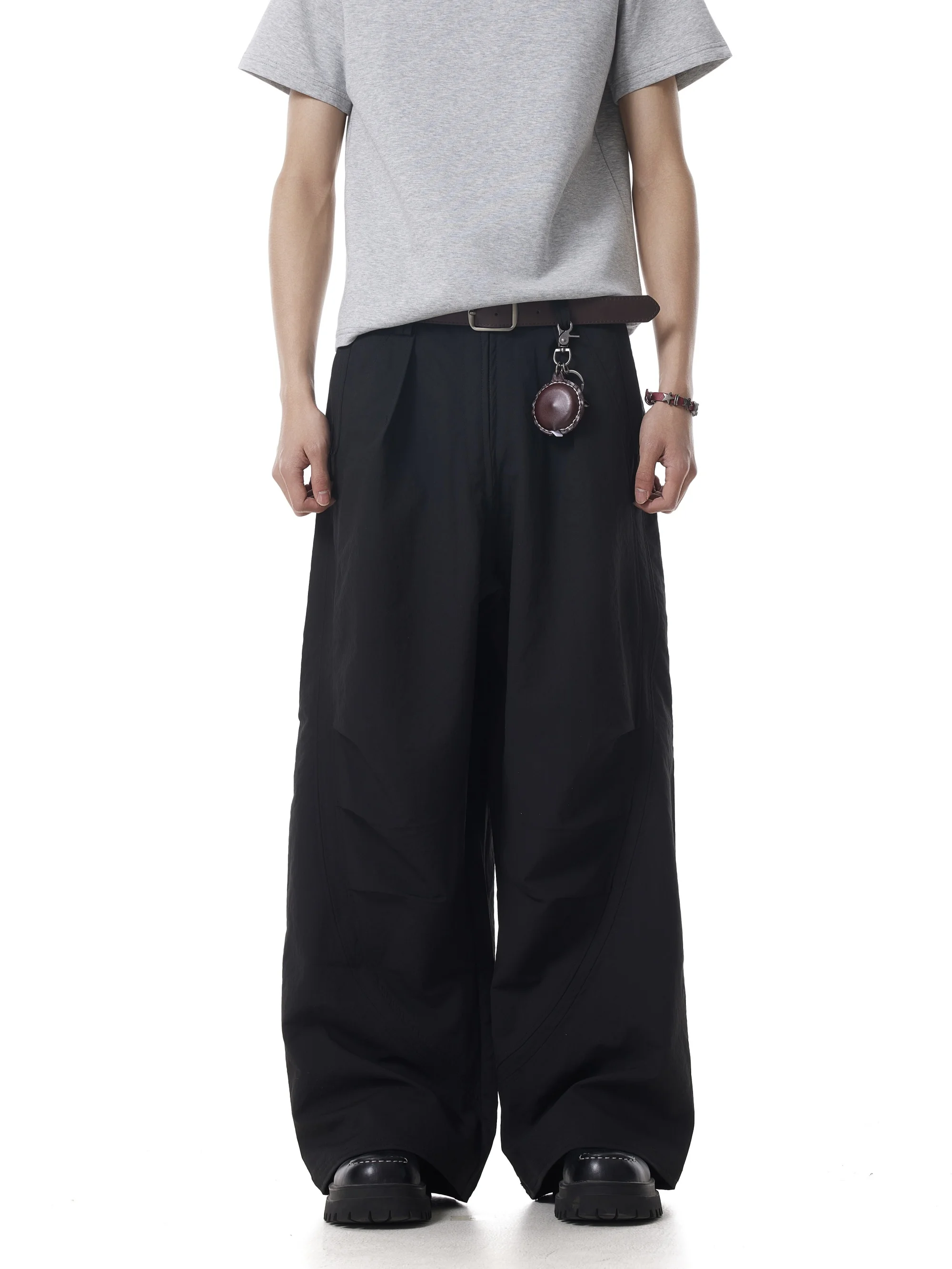 Amerikaanse vintage verfrommeld gedeconstrueerde casual broek buiten pluizige losse wijde pijpen parachutist heren