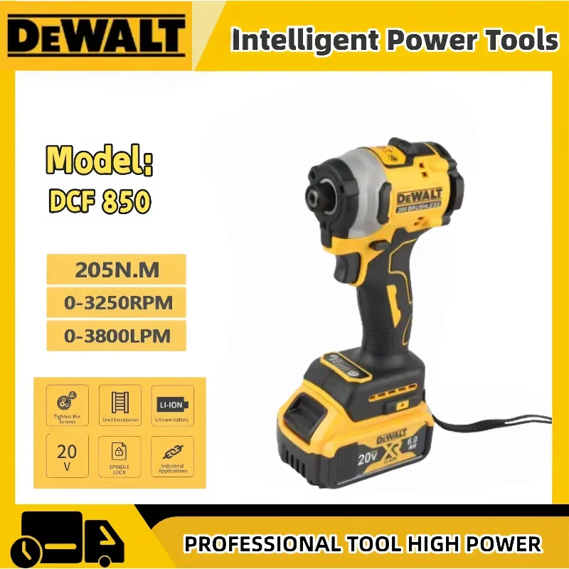 DeWALT Intelligent Electric Tools DCF850 3250RPM Brushless Impact Driver 205N.m high torque electric tool For Dewalt 20V Battery