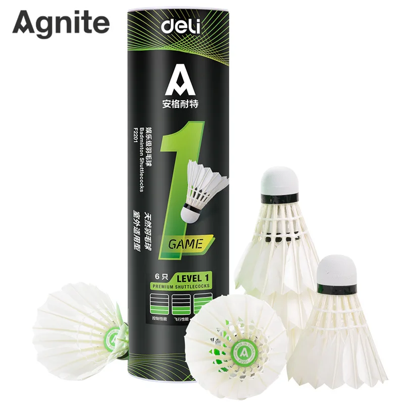 

5tubes Deli F2201 Agnite badminton white badminton 6 pieces for family entertainment outdoor exercise badminton