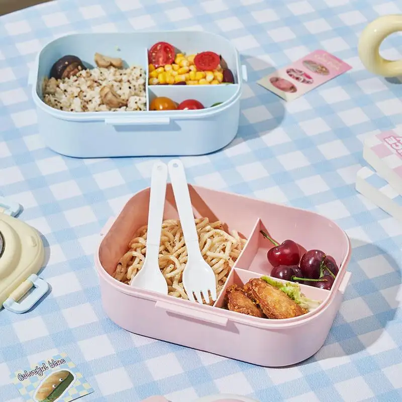 Cute Bento Box For Women & Teens Portable Macaron Style Lunch Container Ideal For Work Picnic Dating Simple Packing Food Storage