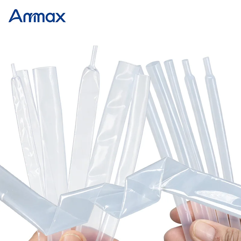 1.7:1/1.3:1/4:1 Ratio  PTFE/FEP  Transparent Heat Shrink Tube Shrinkage Dia.0.5mm ~ 40mm High Temperature Cable Shrink Film 1M