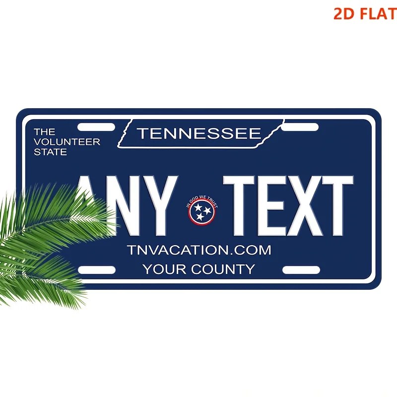 2D Flat, Personalized Custom Aluminum License Plates Rust-Free Fade-Resistant Car,Home & Cafe Decor State Shapes/Visitor State