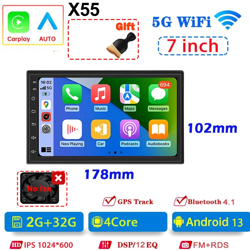 7/9/10 inch Universele Android 13 Autoradio 64G Autoradio android 2 Din autoradio GPS BT Centrale multimedia Slimme autosystemen
