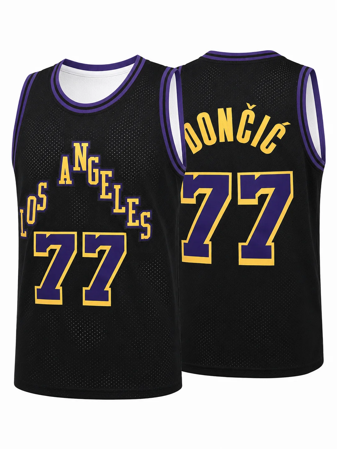 2026 Hot Sale Retro Kobe 24 Jersey Black with Gold & Purple Trim Basketball Fan Commemorative Vest Men and Kids