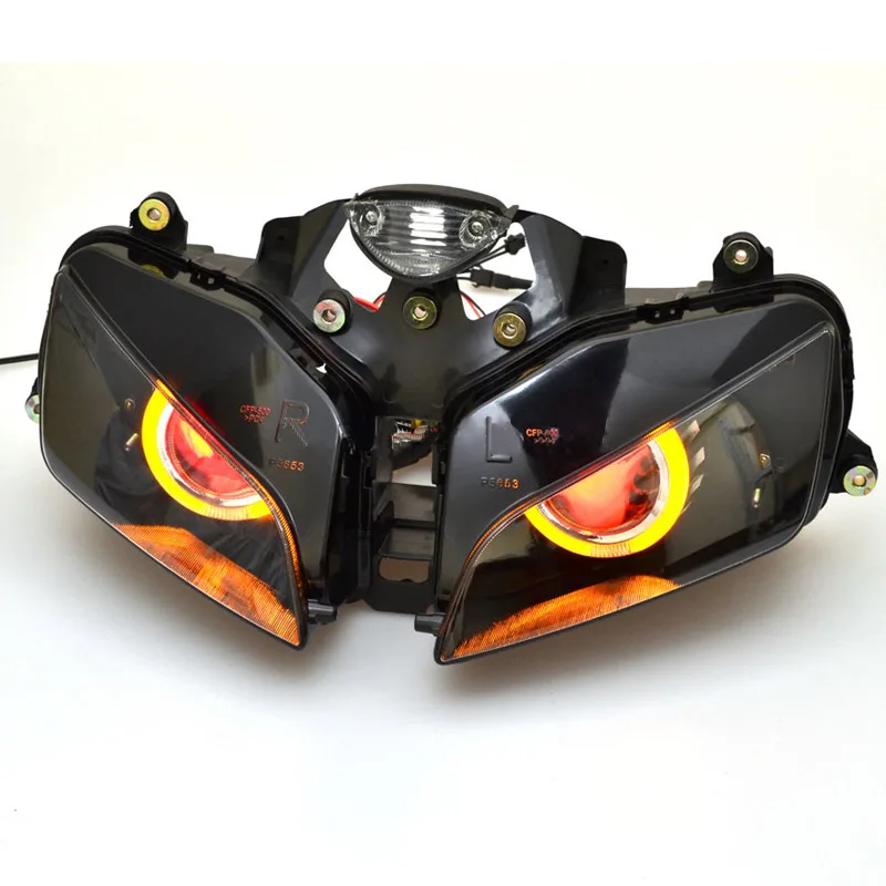 

Motorcycle LED Headlight Assembly Hi/Low Beam Head Lamp For Honda CBR 600RR 2003 2004 2005 2006 Accessories Angel Devil Eyes